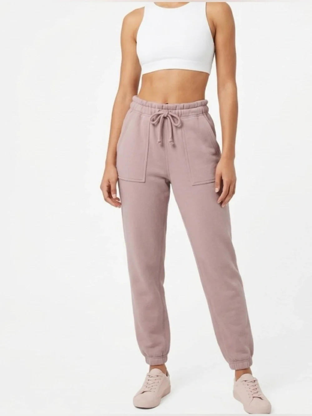 Abercrombie & Fitch Pink Paperbag High Rise Joggers Sweatpants Small - Picture 1 of 13